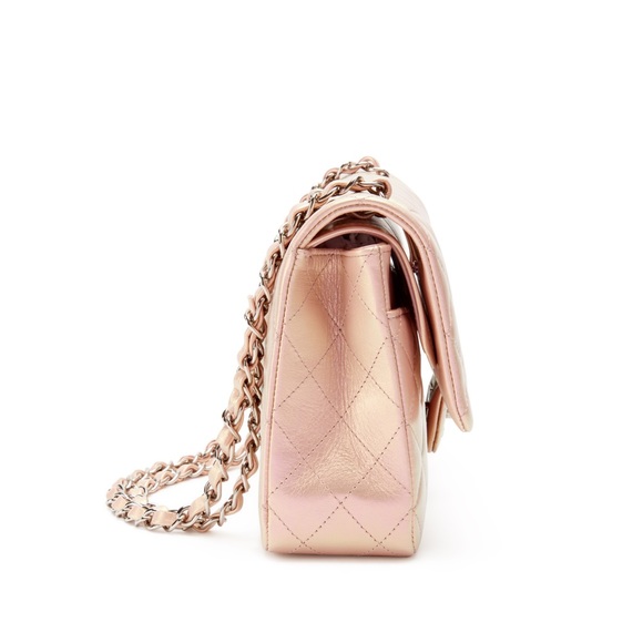 **SOLD** Chanel Iridescent Pink Quilted Lambskin Ballet Slippers Double Flap Bag - Picture 6 of 12